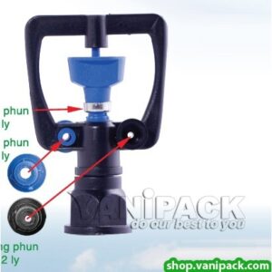 BÉC 2 tia hình vuông ren trong 21-27 ( màu đen- xanh dương) *trên thân có kèm 2 họng phun thay thế* BB-9011ATR