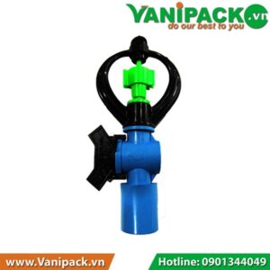 Béc bướm 2 tia phun mưa xoay 360 + van+nối 27 Kanok 302-V2