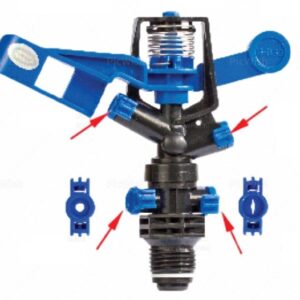 BÉC cánh đập chuồn chuồn 2 tia ren ngoài 21 (màu đen + xanh dương) * có kèm 2 đầu phun thay thế trên thân béc* BB-933