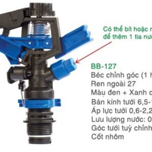 BÉC chỉnh góc (1 hoặc 2 tia) ren ngoài 27 (màu đen + xanh dương) BB-127