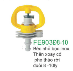 Béc nhỏ bọc inox thân xoay có phe tháo rời đuôi 8 -10 ly FE903 Đ8-10