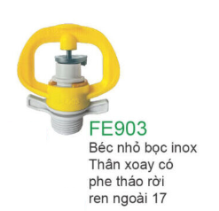 Béc nhỏ bọc inox thân xoay có phe tháo rời ren ngoài 17 FE903