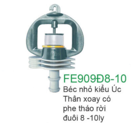 Béc nhỏ kiểu Úc thân xoay có phe tháo rời đuôi 8-10 ly FE909 Đ8-10