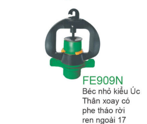 Béc nhỏ kiểu Úc thân xoay có phe tháo rời HỌNG PHUN 1.5LY ren ngoài 17 FE909N