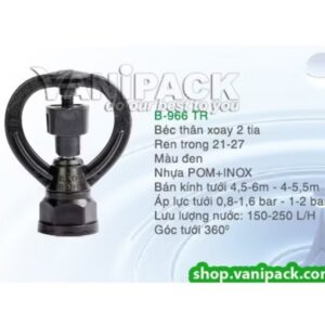 BÉC thân xoay 2 tia rentrong 21-27 (màu đen) BB-966 TR