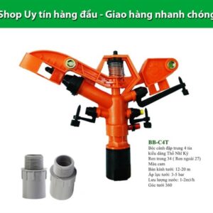 Béc tưới cây phun mưa cánh đập trung màu cam 4 tia kiểu Thổ Nhĩ Kỳ ren trong 34 BB-C4T
