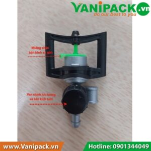 Béc tưới phun mưa cục bộ ren ngoài 17 có van chỉnh được bán kính BB-CV93