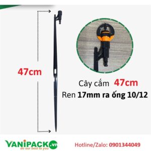 Cây cắm 47cm ren trong 17mm ra ống 10/12mm AT25-PK-CC47R1712