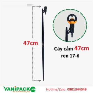 Cây cắm 47cm ren trong 17mm ra ống 6/8mm AT25-PK-CC47R17
