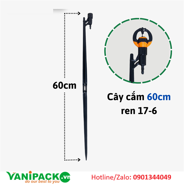 Cây cắm 60cm ren trong 17mm ra ống 6/8mm AT25-PK-CC60R176