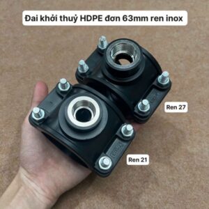 Đai khởi thủy hdpe đơn ren inox 306 63*Ren 21mm TGA-DR63R21