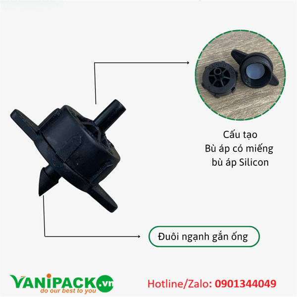 Đầu nhỏ giọt bù áp 4L/H AT25-AG-NGD4L