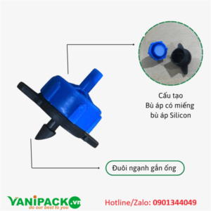 Đầu nhỏ giọt bù áp 8L/H- Ron siliCon AT25-AG-NGC8L