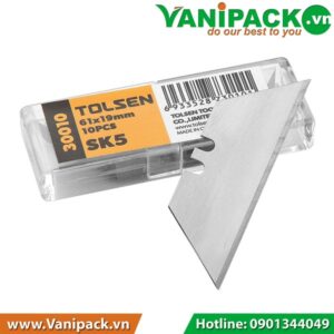 Hộp 10 lưỡi dao rọc giấy 61x19mm Tolsen TS30010