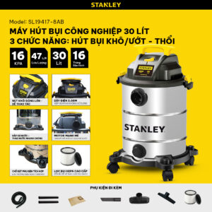 Máy hút bụi công nghiệp 3 chức năng 30l Stanley SL19417-8AB