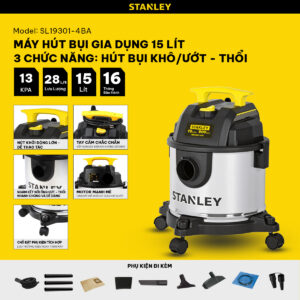 Máy hút bụi khô+ướt 9 lít 900w Stanley SL19301-4BA