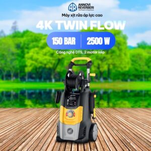 MÁY XỊT RỬA CHUYÊN DỤNG ANNOVI REVERBERI ITALY 4K TWIN FLOW – MOTOR KÉP, ÁP LỰC CAO 150BAR, 2500W