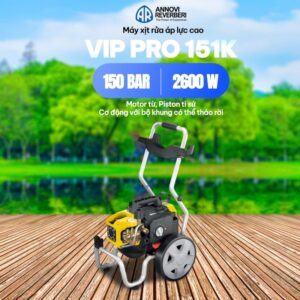 Máy xịt rửa chuyên dụng annovi reverberi italy vip pro 151k – motor từ – áp lực cao 150bar, 2600w