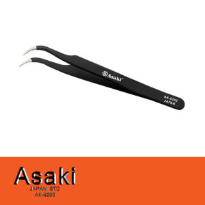 Nhíp gắp linh kiện mũi cong (chống tĩnh điện) 120 x 9 x 2mm Asaki AK-9205