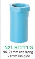 Nối 21mm ren trong 21mm lục giác N21-RT21-LG