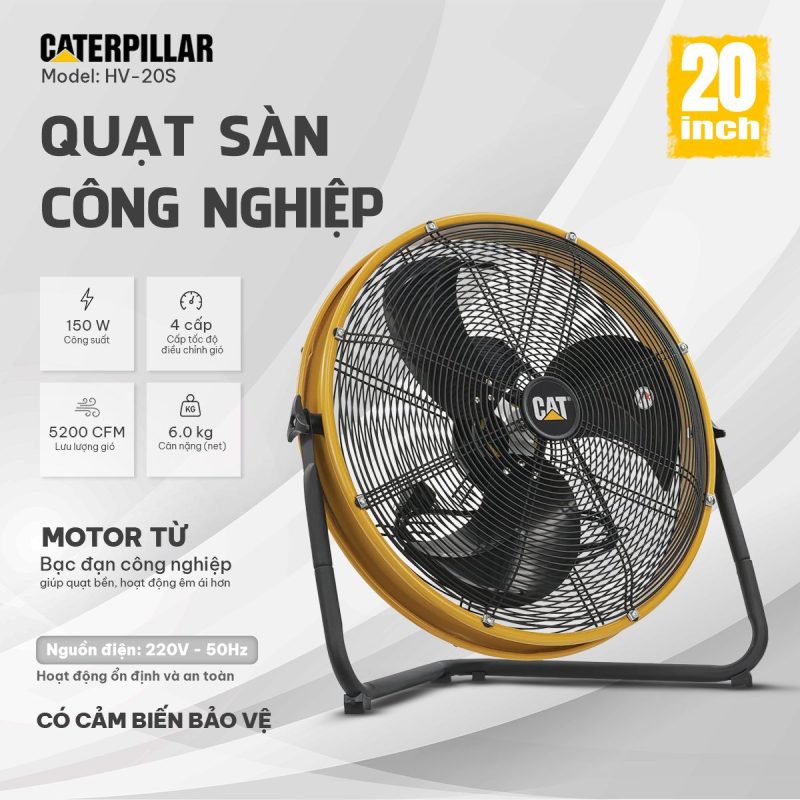Quạt công nghiệp caterpillar 20″ hv-20s - Ảnh 2