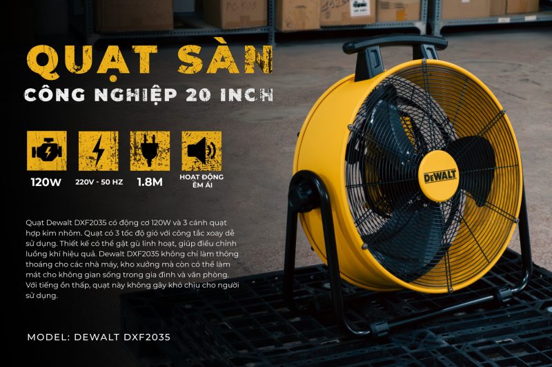 Quạt Công nghiệp Dewalt 20″ DXF2035 - Ảnh 4