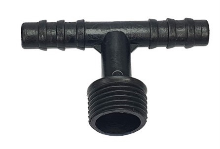 T 2 đầu 10 ly ren ngoài 21 nhựa POM T10LY-RN21