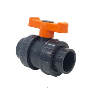 Van cầu rắc co ren trong nối ren ngoài, tay gạt màu cam dạng đơn PVC 1.5'' - 49mm