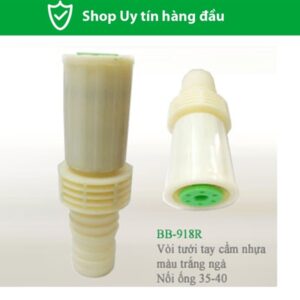 Vòi tưới tay cầm nhựa APS Trắng ngà họng phun xanh lá BB-918R