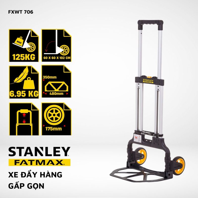 Xe đẩy hàng 2 bánh stanley fatmax – usa fxwt-706 – tải trọng 125kg.