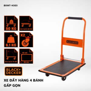 Xe đẩy hàng 4 bánh black and decker h303 – tải trọng 80/100kg.