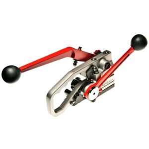Máy đóng đai nhựa Transpak H44 dùng seal sắt, tích hợp căng – bấm – cắt, dùng dây PP/PET 12–16mm